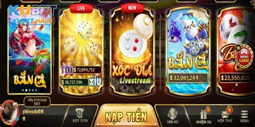 Quan sát ghi chú về cách các kết quả xóc đĩa ở Kubet